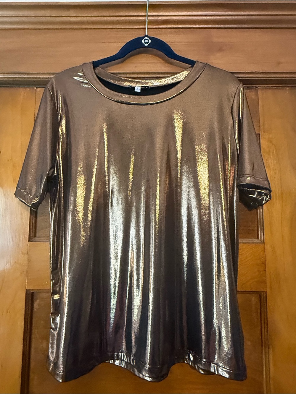 White Birch Metallic Bronze Shimmer Top